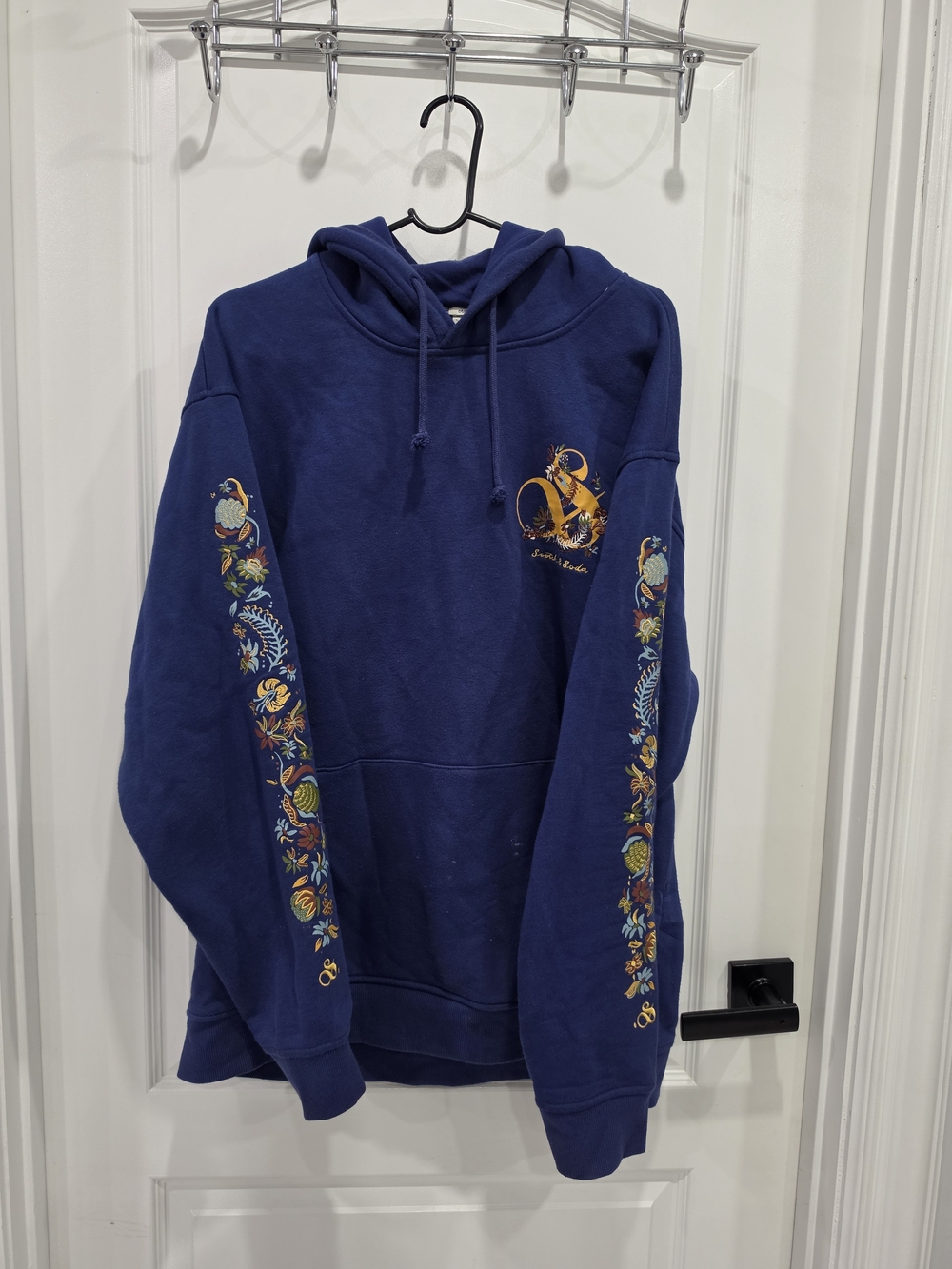 Scotch & Soda Amsterdam Floral Embroidered Blue Hoodie Sweatshirt